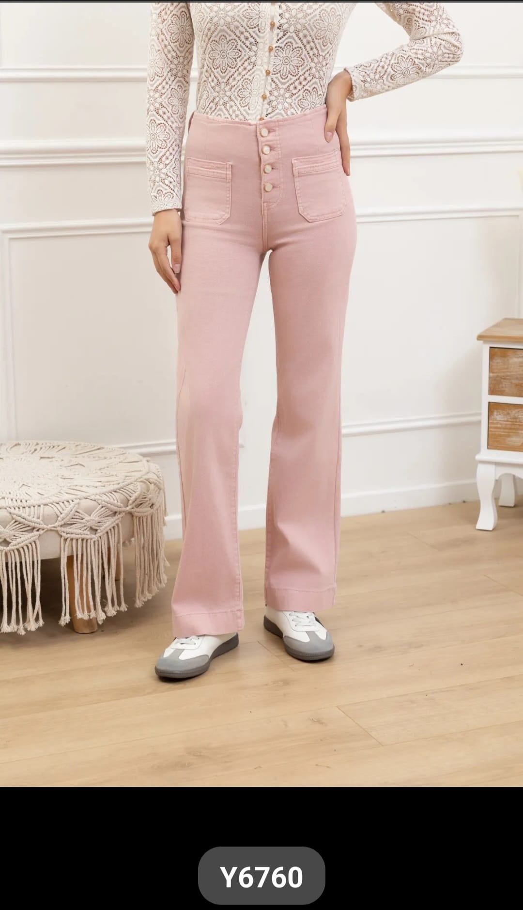 FolyRose Jeans - Dusky Pink