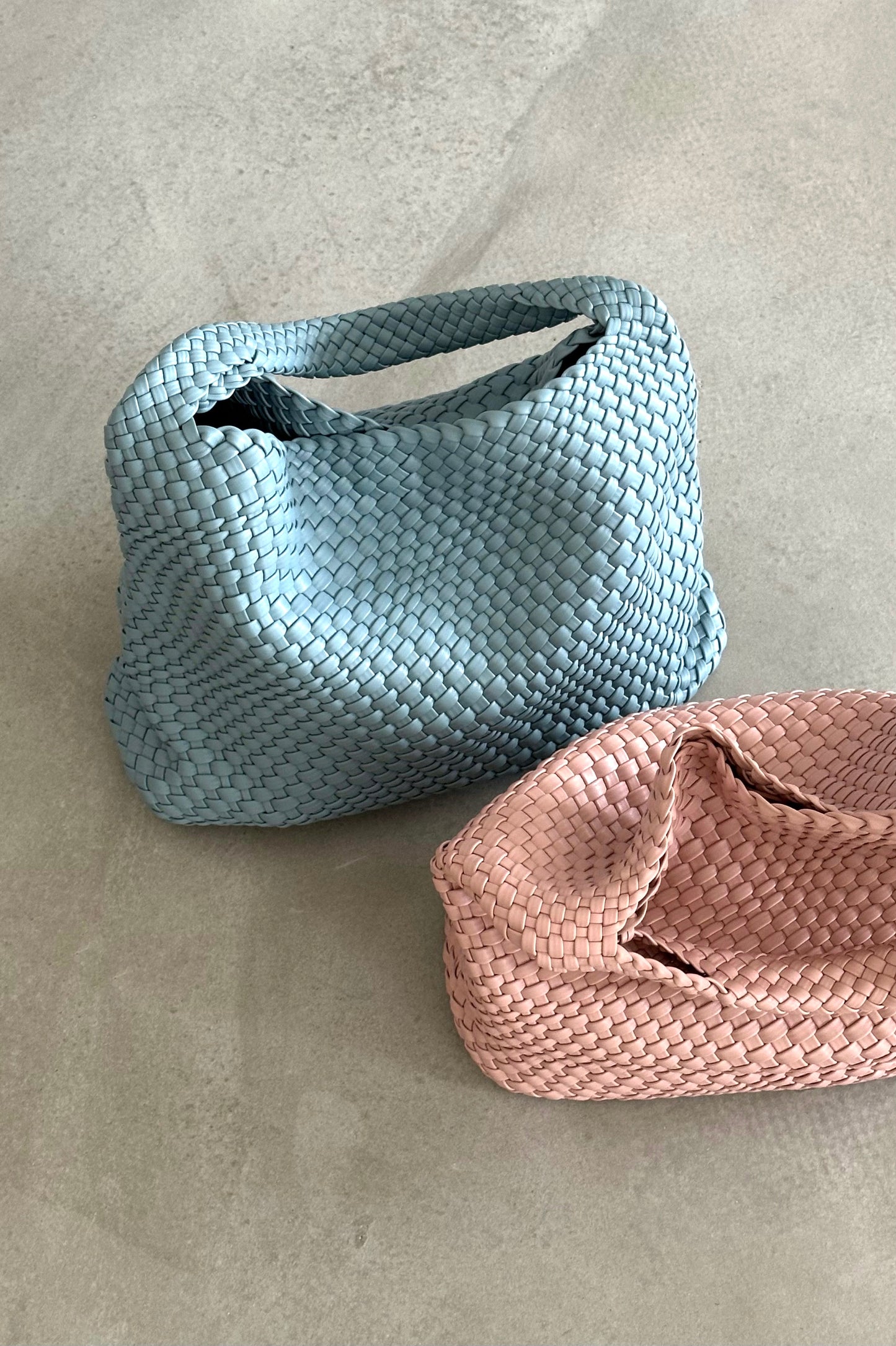 Baby Blue Woven Shoulder Bag