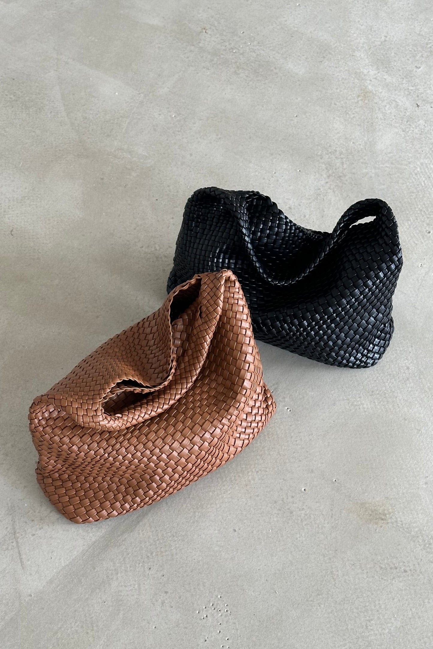Black Woven Shoulder Bag