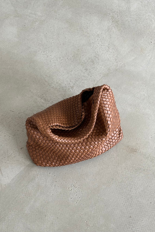 Brown Woven Shoulder Bag