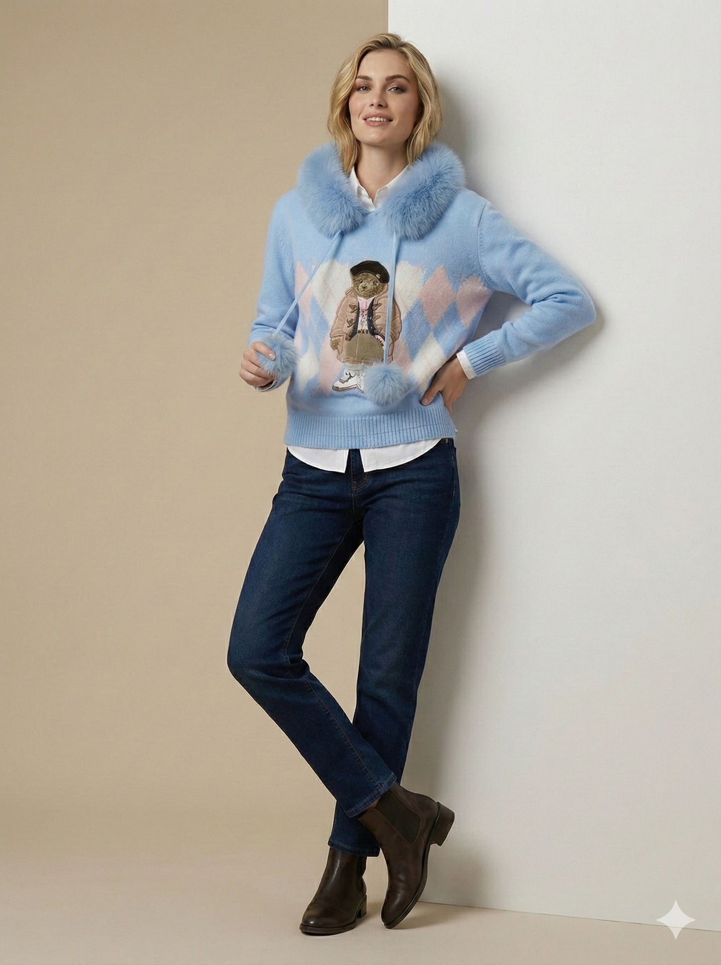 Barney - Knitted Fur Hoodie