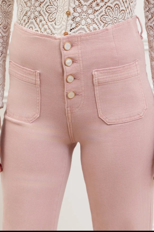 FolyRose Jeans - Dusky Pink