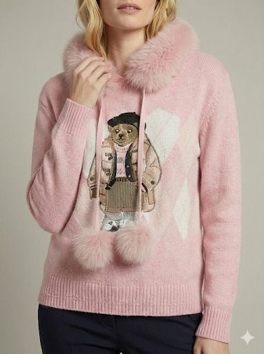 Barney - Knitted Fur Hoodie